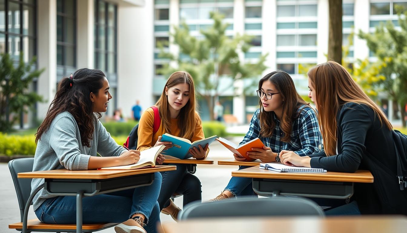 Students working in research laboratory