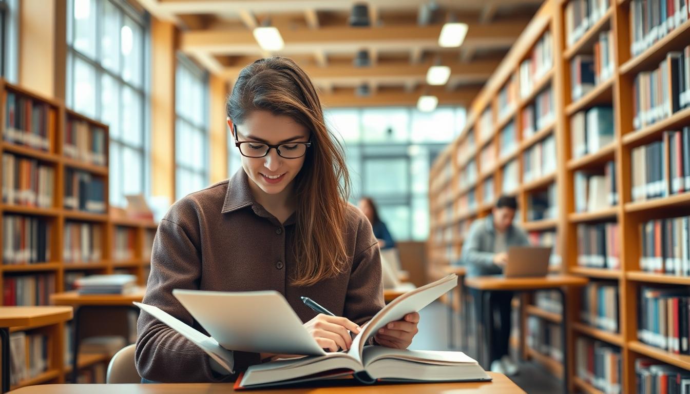 Student preparing for exams with study materials